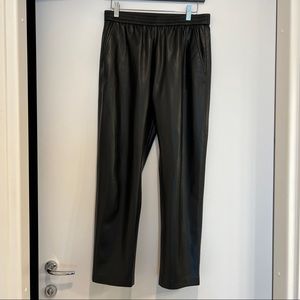 Hugo Boss regular-fit jogging pants in faux leather.